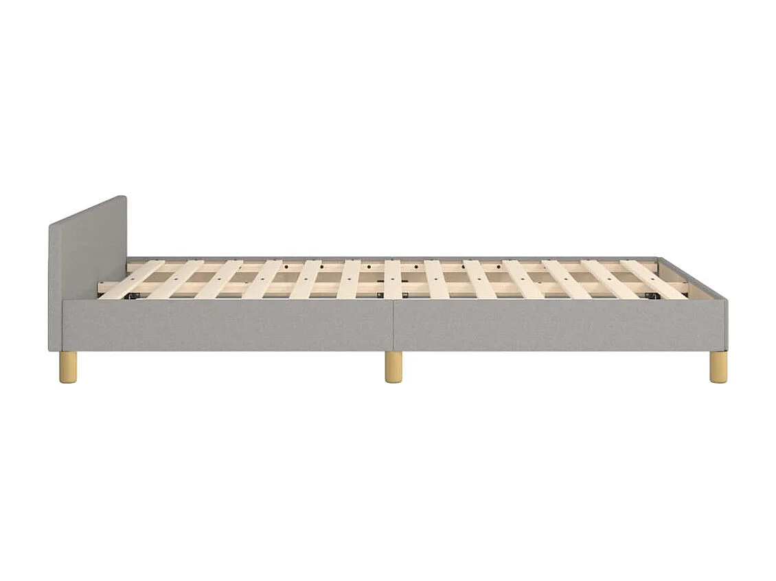 Lit simple | Lit adulte, enfant | Cadre de lit gris clair 120x190 cm tissu