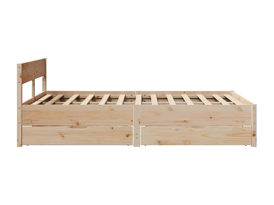 Lit double | Lit adulte | Cadre de lit 140x190 cm bois de pin massif