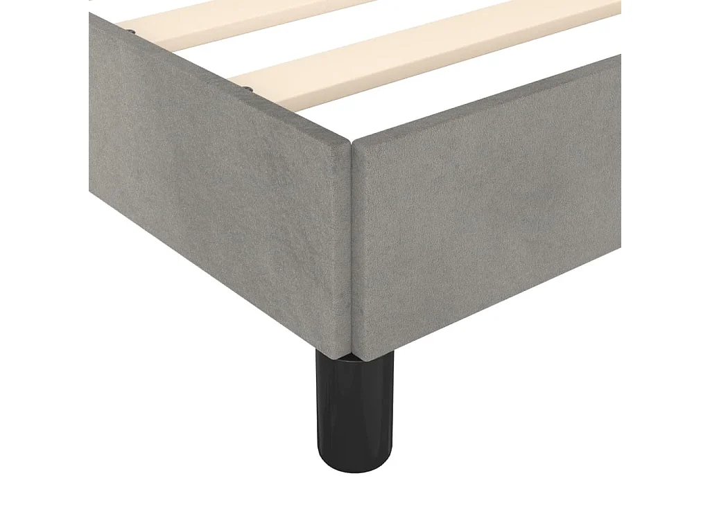 Lit simple | Lit adulte, enfant | Cadre de lit gris clair 120x190 cm velours