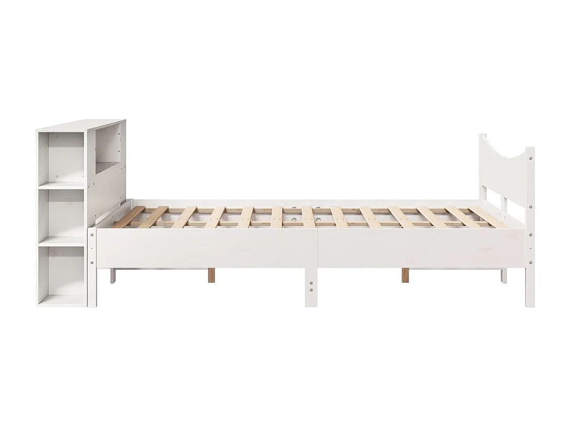 Lit simple | Lit adulte, enfant | Cadre de lit blanc 120x190 cm bois de pin massif