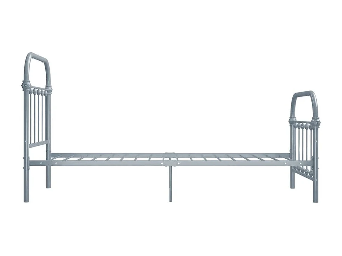 Lit simple | Lit adulte, enfant | Cadre de lit gris métal 90x200 cm
