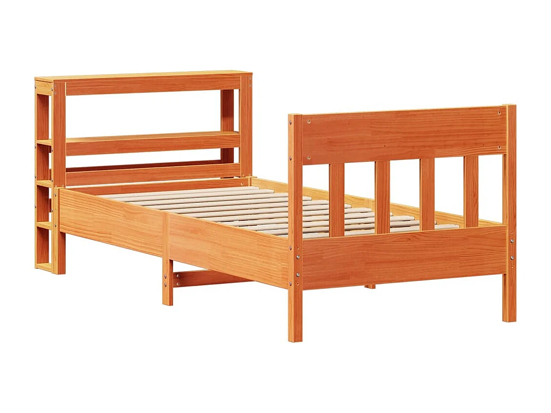 Lit simple | Lit adulte, enfant | Cadre de lit cire marron 100x200cm bois pin massif