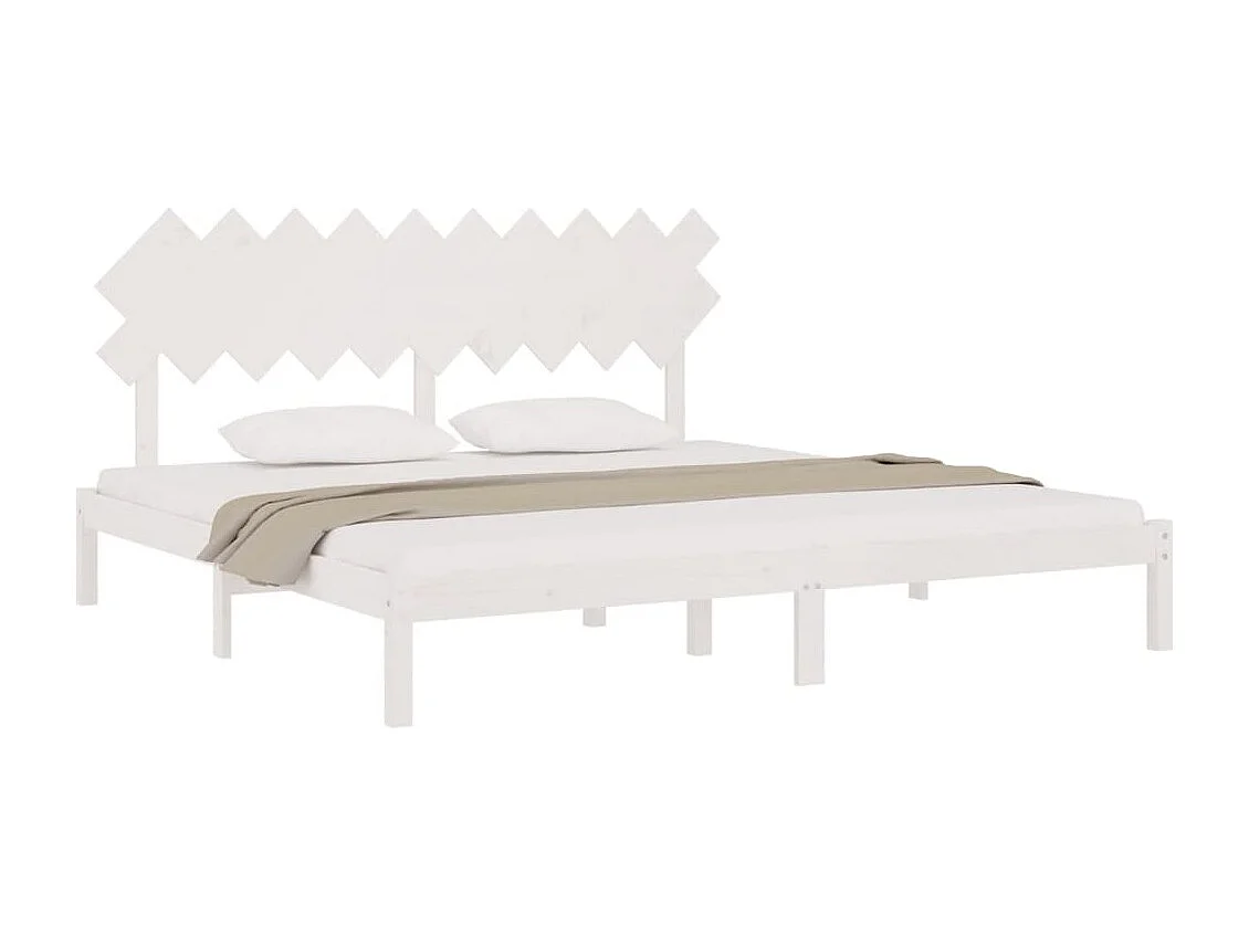 Lit double | Lit adulte | Cadre de lit blanc 200x200 cm bois massif