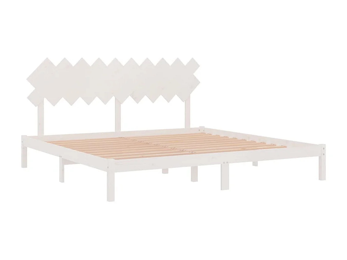 Lit double | Lit adulte | Cadre de lit blanc 200x200 cm bois massif