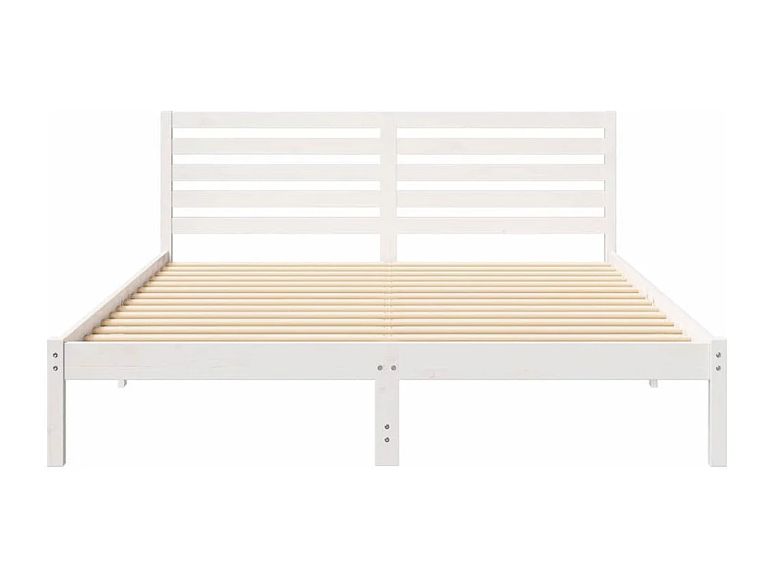 Lit double | Lit adulte | Cadre de lit Blanc 160x210 cm Bois massif en pin