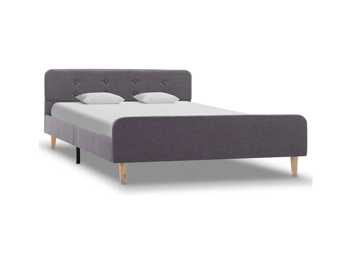 Letto per adulti | Letto singolo | Giroletto Grigio Chiaro in Tessuto 120x200 cm