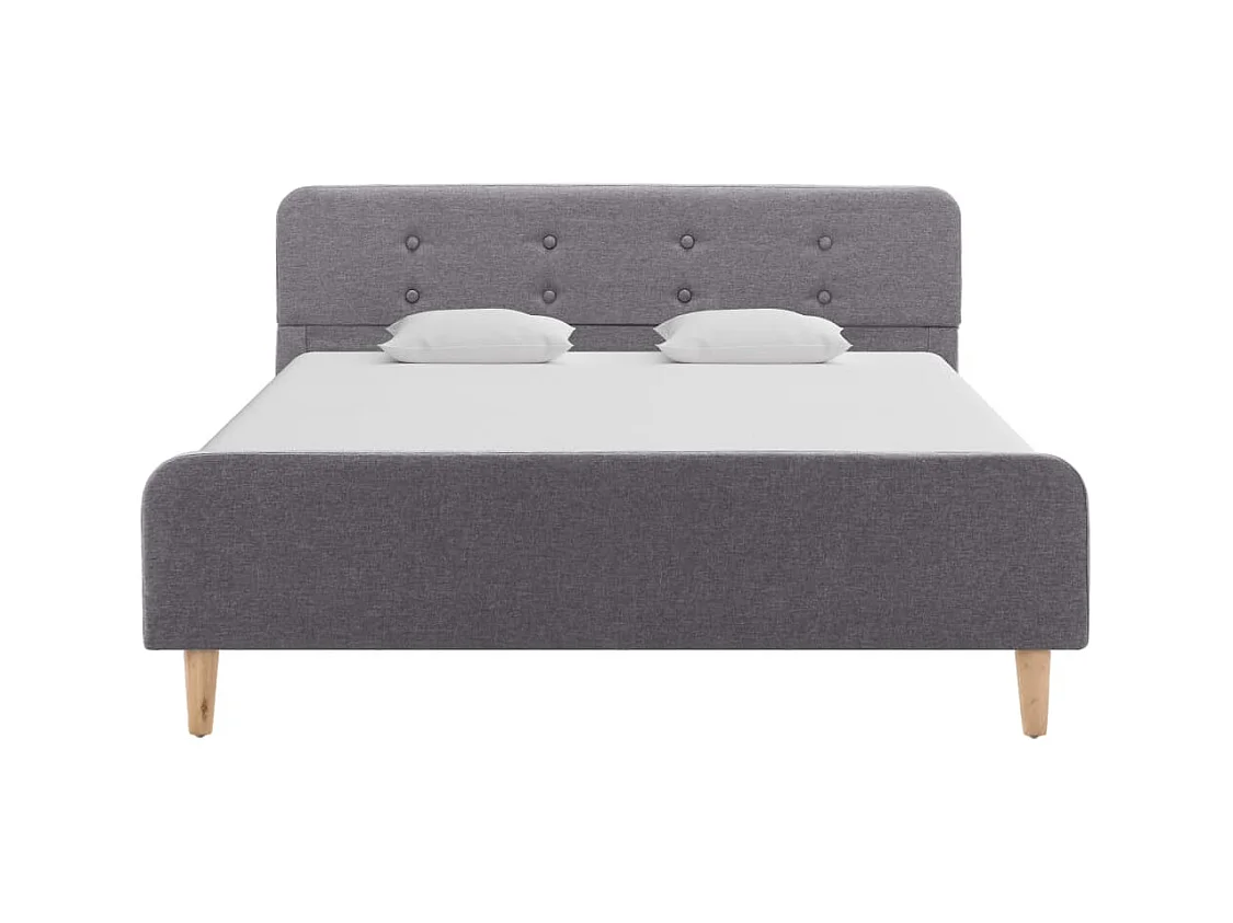 Letto per adulti | Letto singolo | Giroletto Grigio Chiaro in Tessuto 120x200 cm