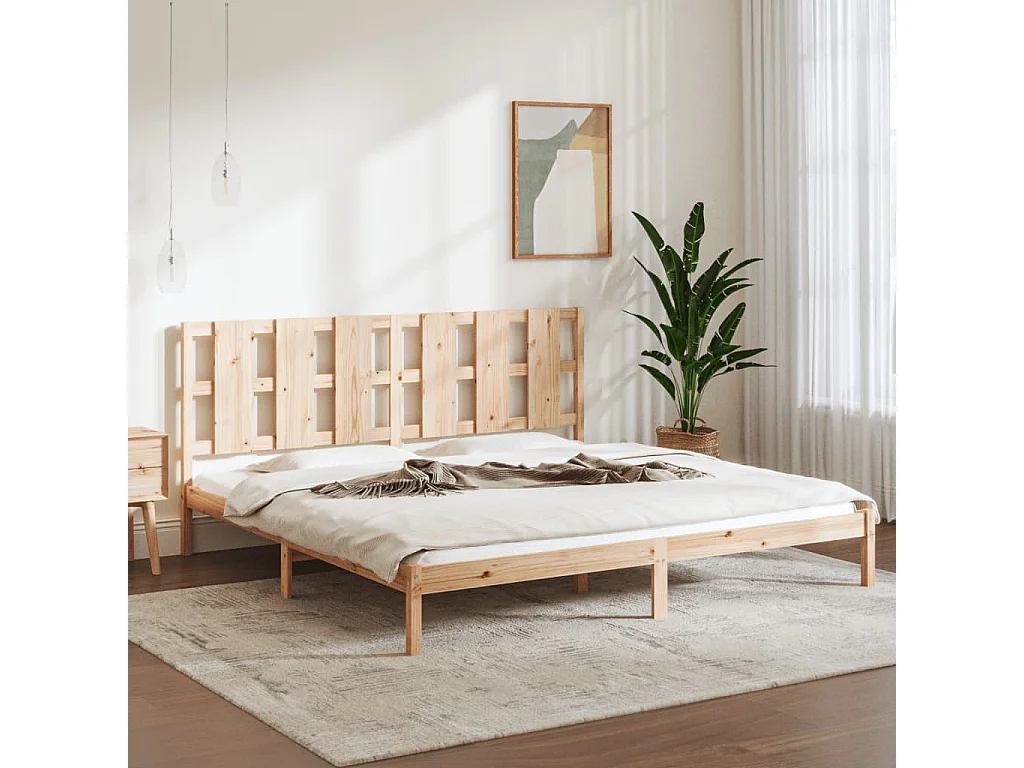 Lit double | Lit adulte | Cadre de lit 200x200 cm bois massif de pin