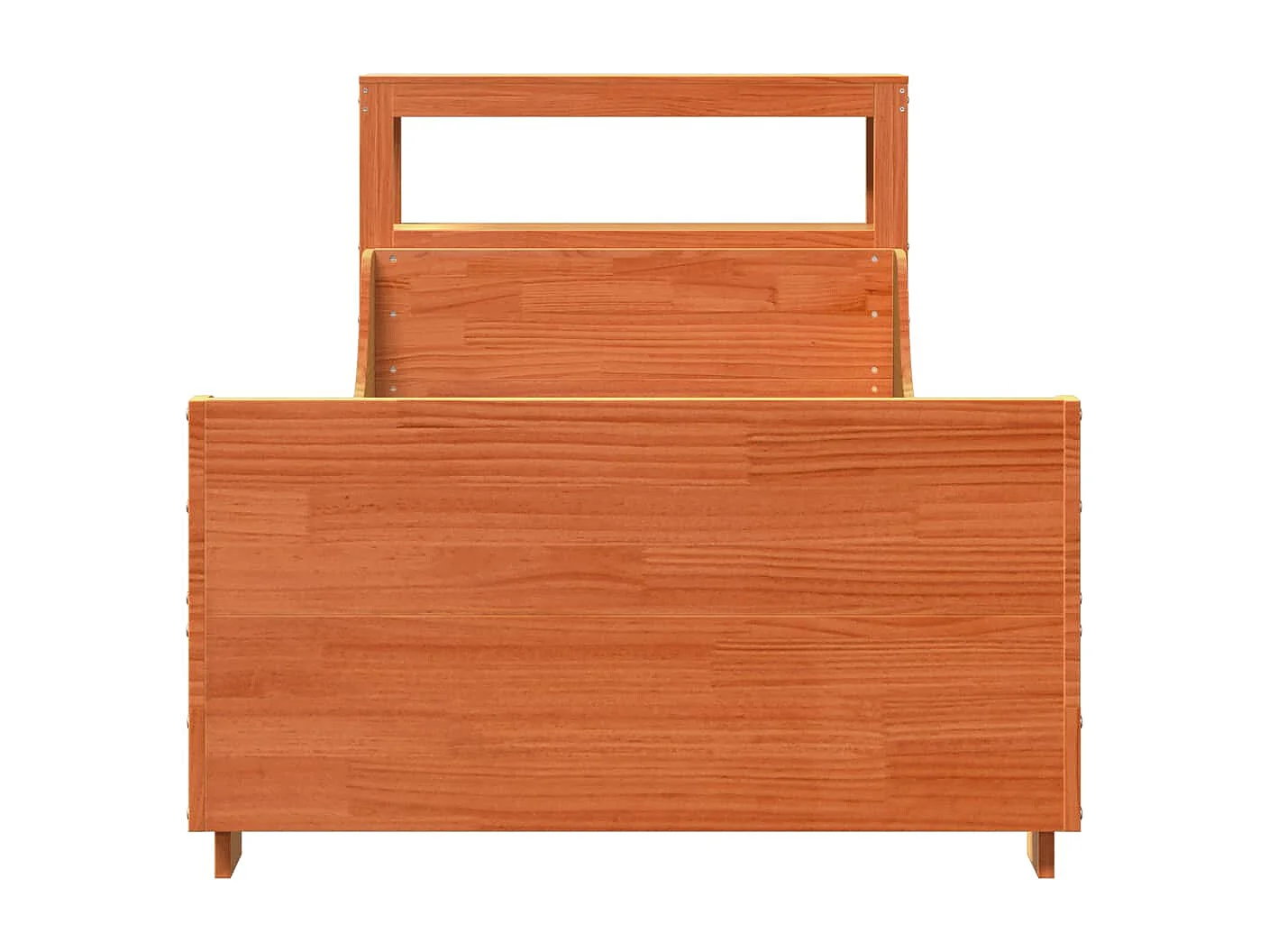 Bedframe | Eenpersoonsbed zonder matras massief grenenhout wasbruin 100x200 cm