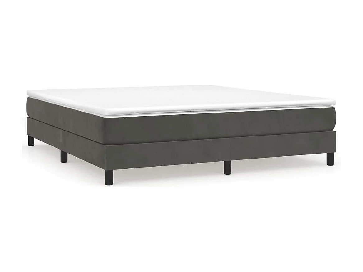 Lit double | Lit adulte | Cadre de lit gris foncé 160x200 cm velours