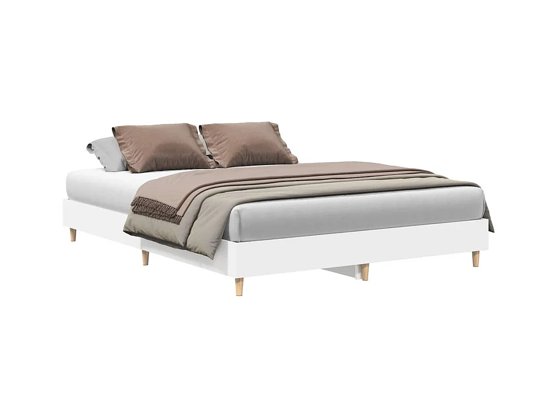 Letto per adulti | Letto matrimoniale | Giroletto senza Materasso Bianco 140x200 cm Legno Multistrato