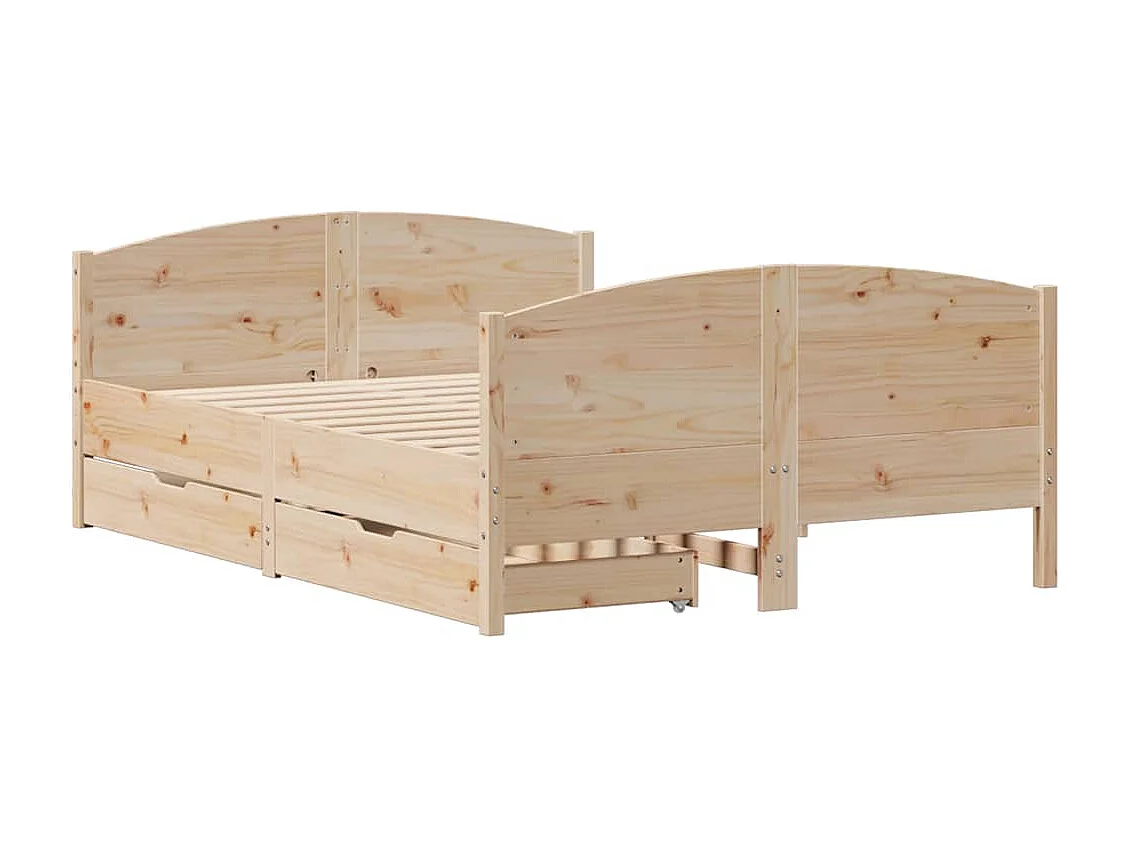 Lit simple | Lit adulte, enfant | Cadre de lit 120x190 cm bois de pin massif