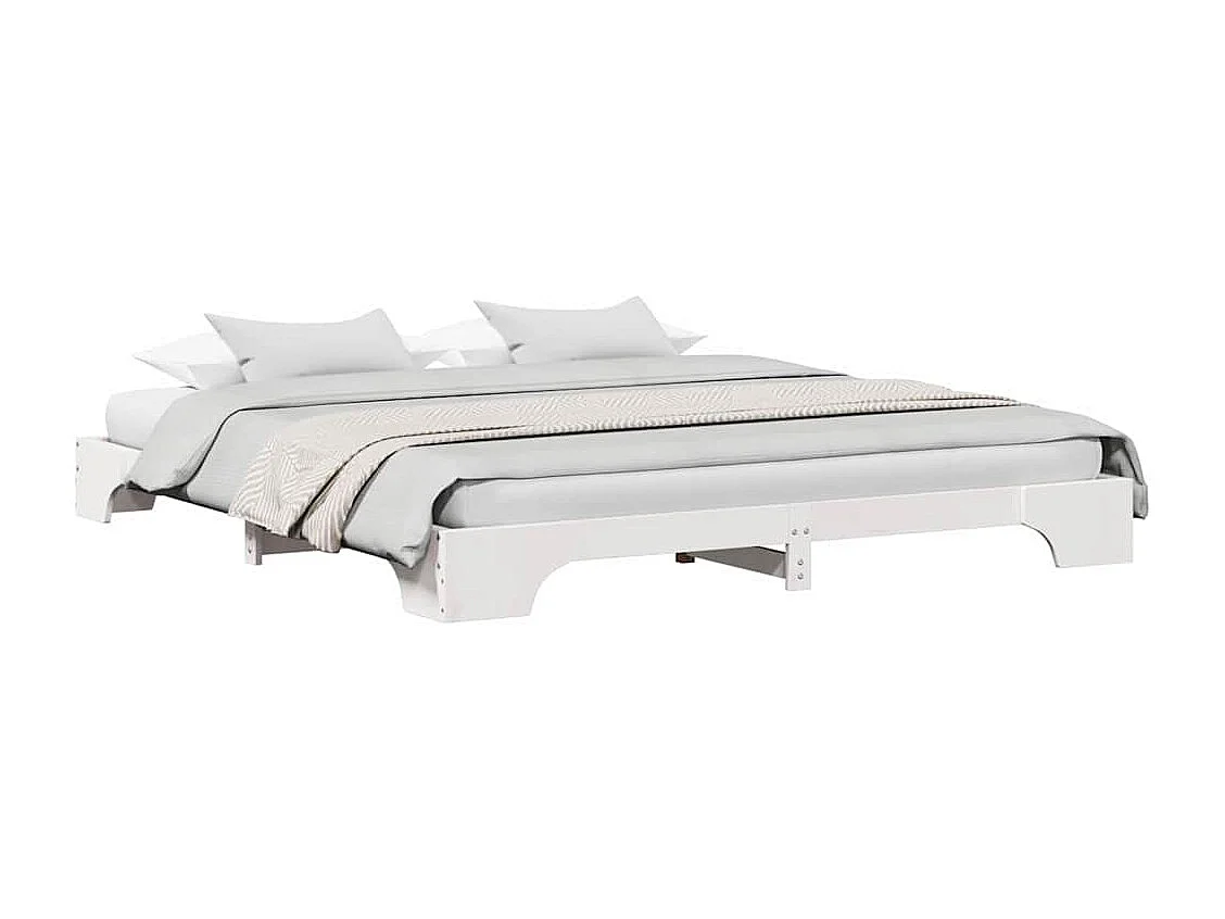 Letto matrimoniale | Giroletto | Struttura del letto Bianco 200x200 cm Pino massello