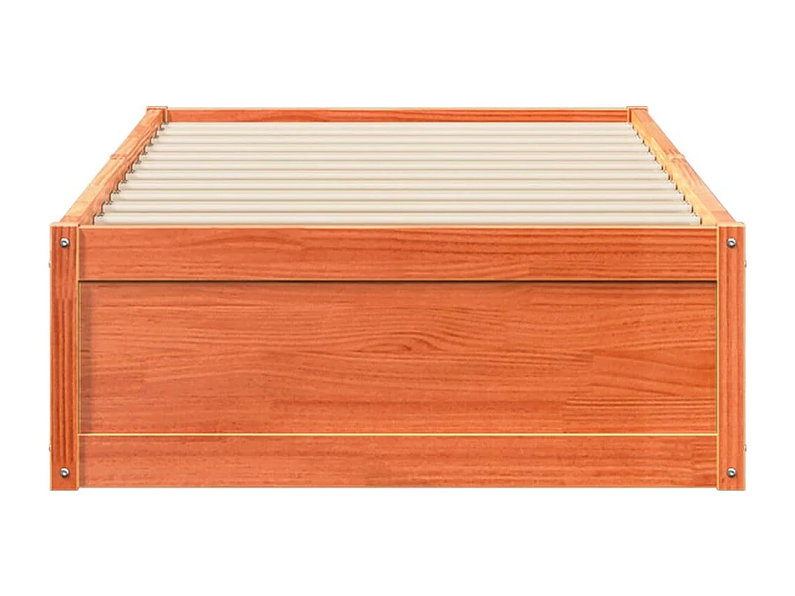 Lit simple | Lit adulte, enfant | Cadre de lit cire marron 100x200cm bois pin massif