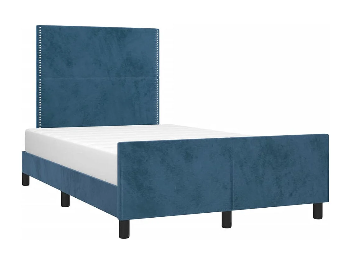 Lit simple | Lit adulte, enfant | Cadre de lit bleu foncé 120x190 cm velours