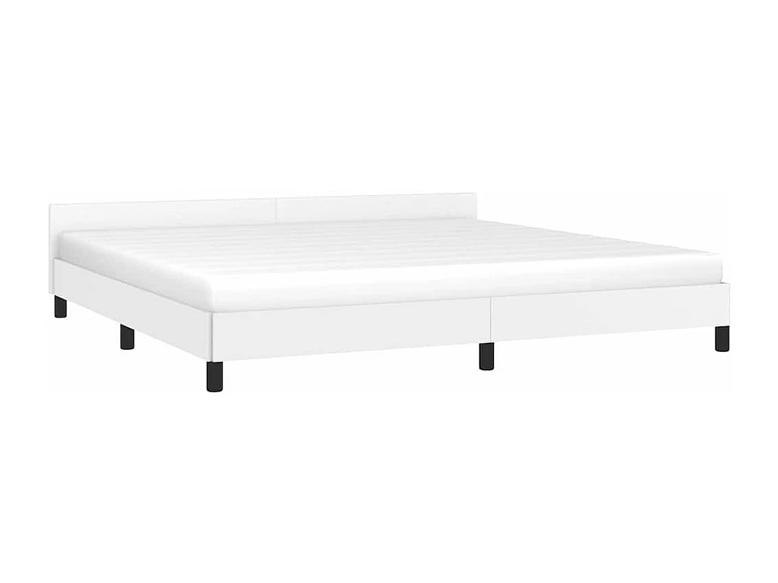Bedframe | Tweepersoonsbed met hoofdeinde zonder matras 200x200 cm wit