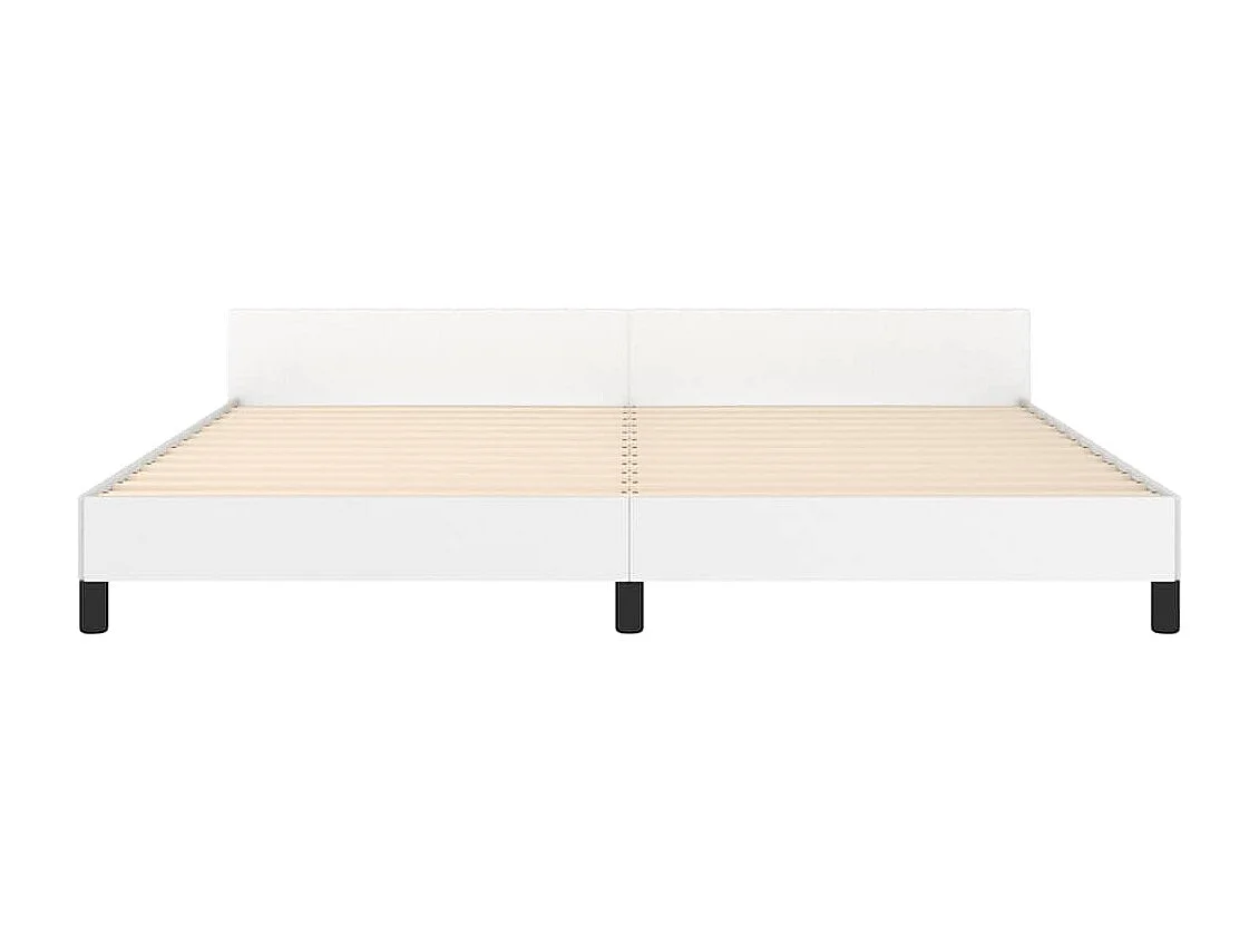 Bedframe | Tweepersoonsbed met hoofdeinde zonder matras 200x200 cm wit
