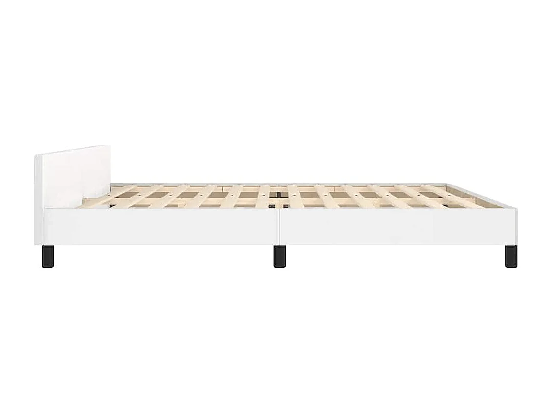 Bedframe | Tweepersoonsbed met hoofdeinde zonder matras 200x200 cm wit