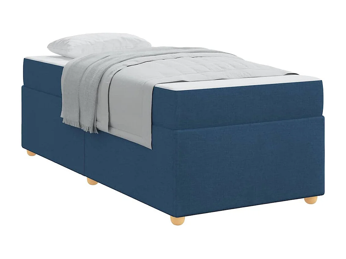 Lit simple | Lit adulte, enfant | Cadre de lit avec matelas Bleu 90x190 cm tissu