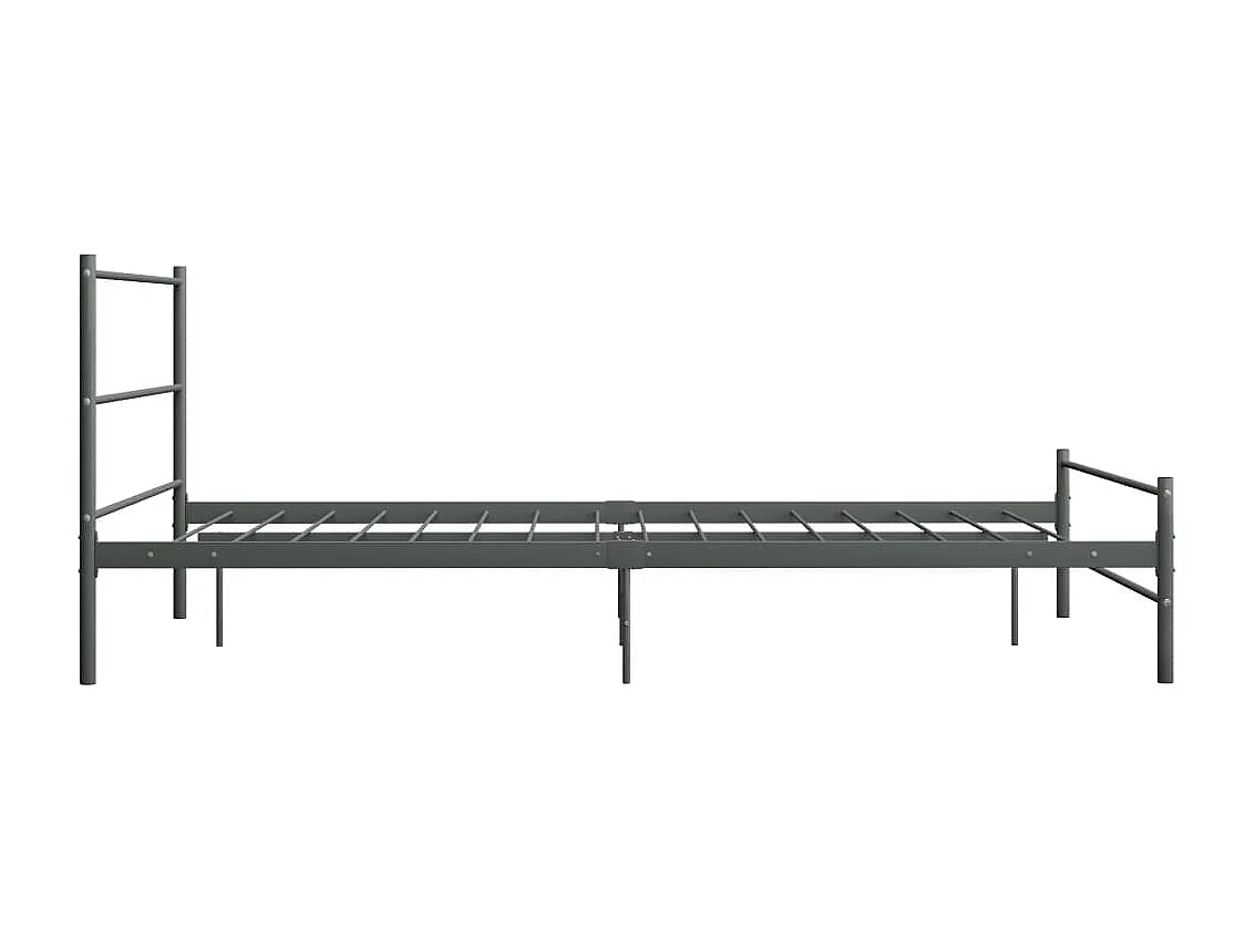 Lit double | Lit adulte | Cadre de lit avec tête de lit gris 160x200cm métal