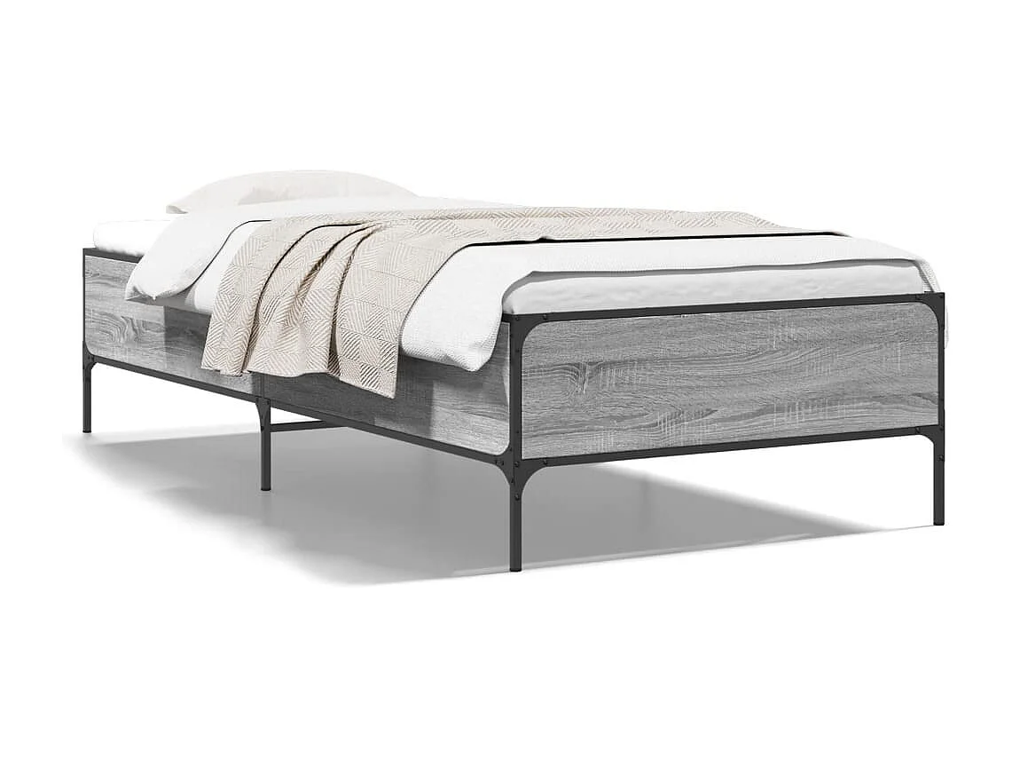 Lit simple | Lit adulte, enfant | Cadre de lit sonoma gris 90x190 cm