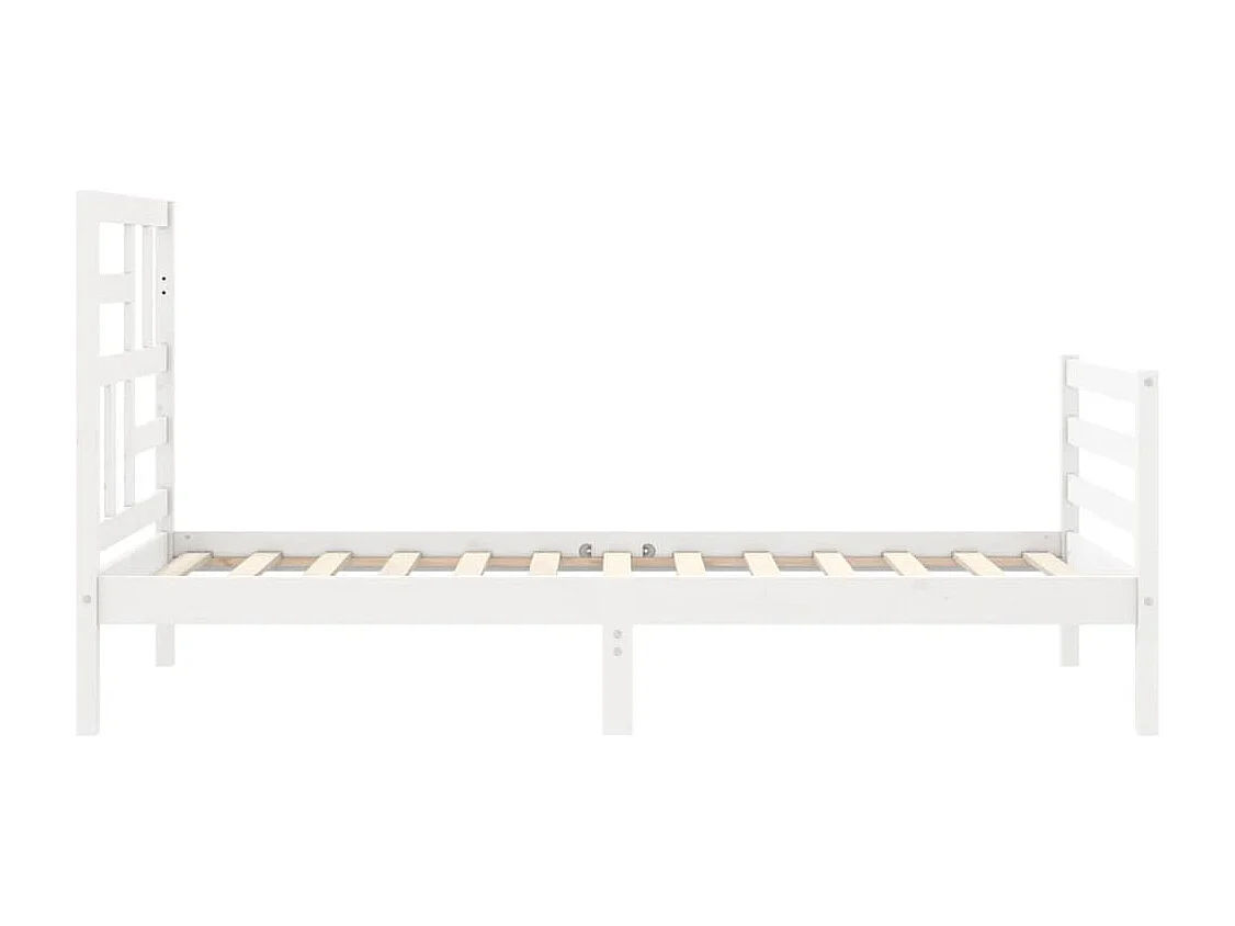 Lit simple | Lit adulte, enfant | Cadre de lit blanc 90x200 cm bois massif