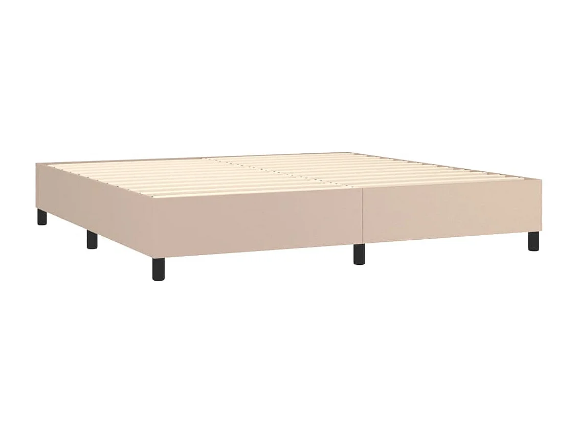 Lit double | Lit adulte | Cadre de lit cappuccino 200x200 cm similicuir