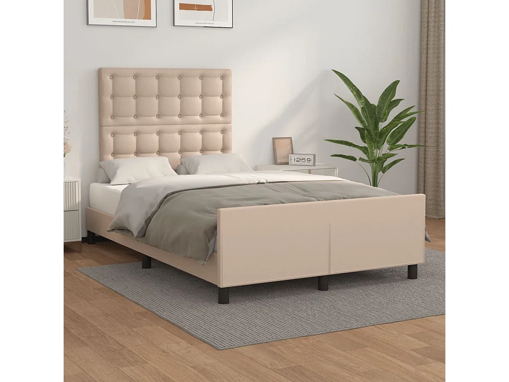 Lit simple | Lit adulte, enfant | Cadre de lit cappuccino 120x190 cm similicuir