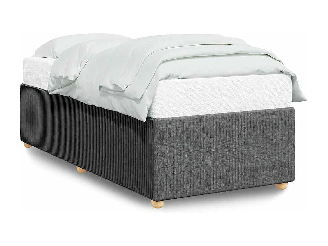 Lit simple | Lit adulte, enfant | Cadre de lit gris foncé simple tissu taille unique 90x190 cm