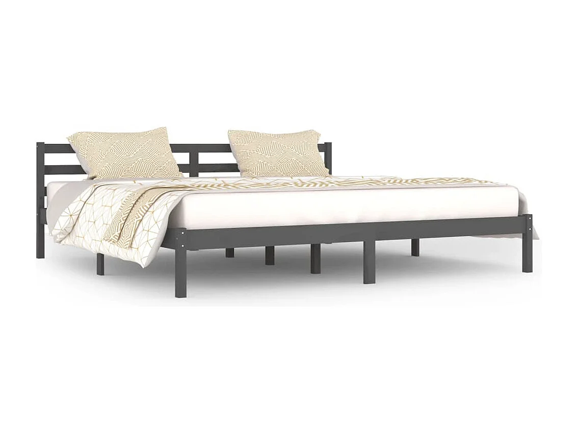 Lit double | Lit adulte | Cadre de lit bois massif de pin 200x200 cm gris
