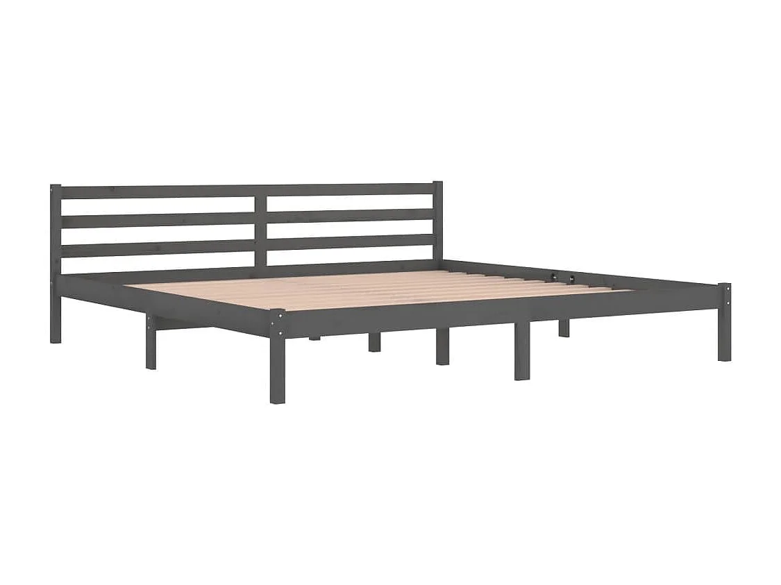 Lit double | Lit adulte | Cadre de lit bois massif de pin 200x200 cm gris