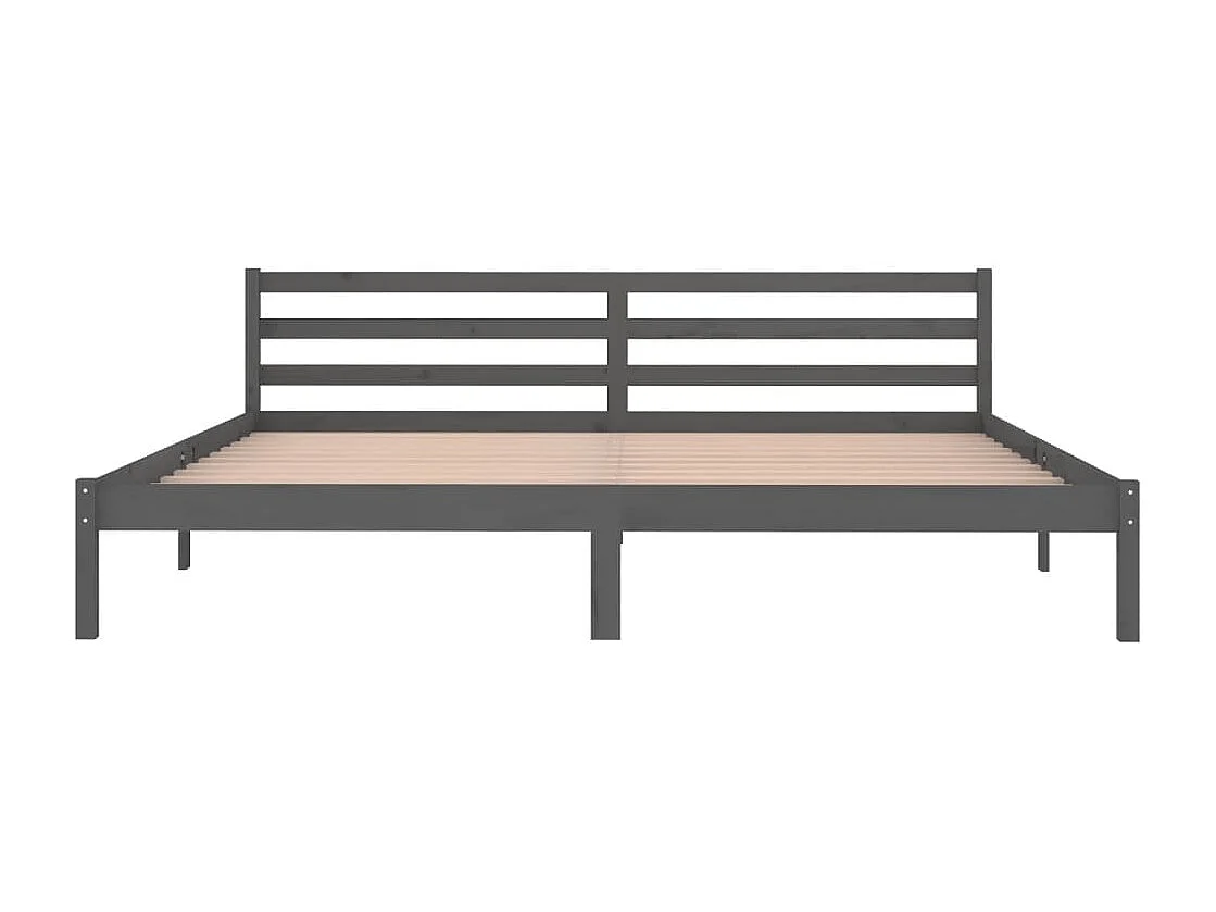 Lit double | Lit adulte | Cadre de lit bois massif de pin 200x200 cm gris
