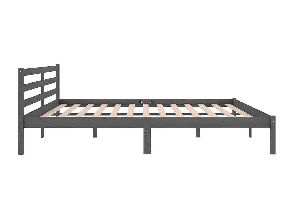 Lit double | Lit adulte | Cadre de lit bois massif de pin 200x200 cm gris