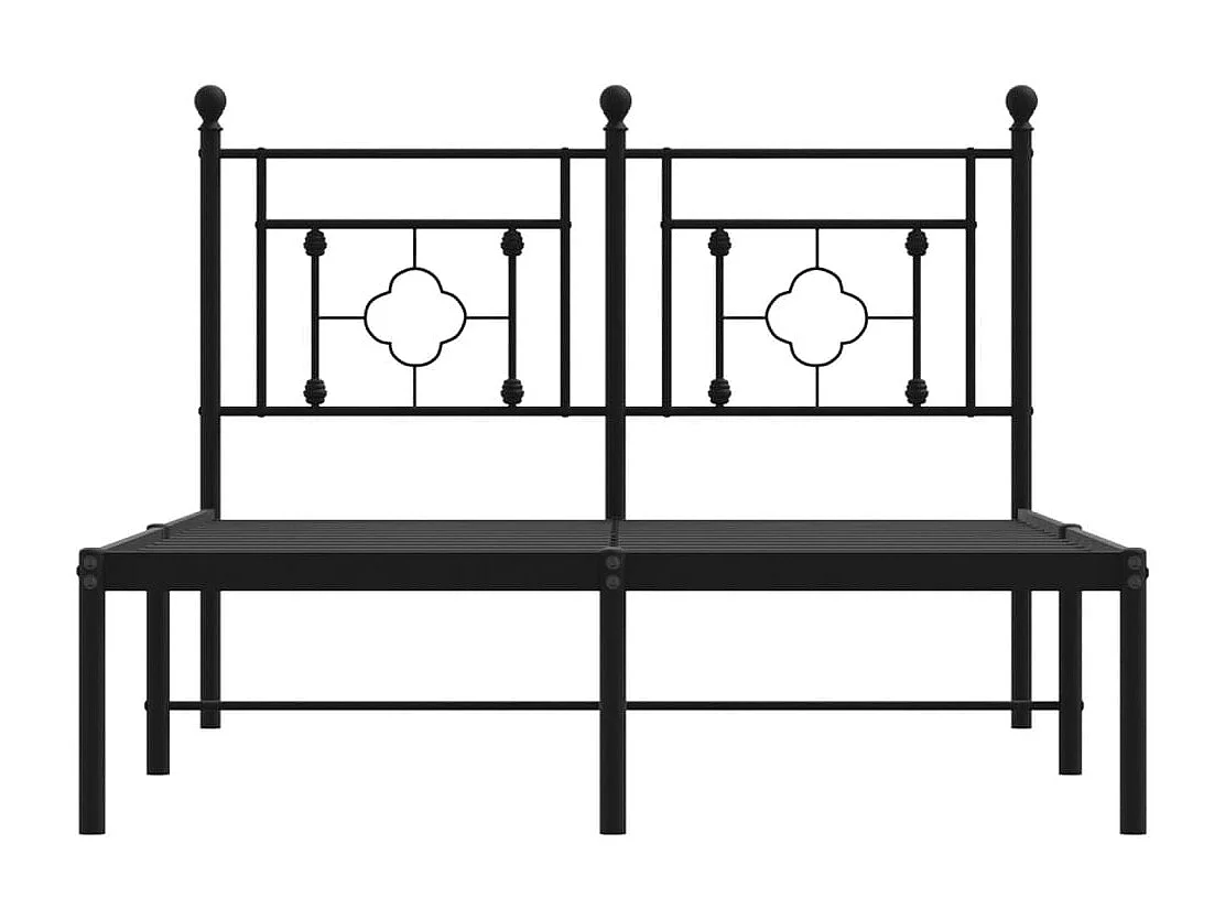 Lit simple | Lit adulte, enfant | Cadre de lit métal avec tête de lit noir 120x200cm