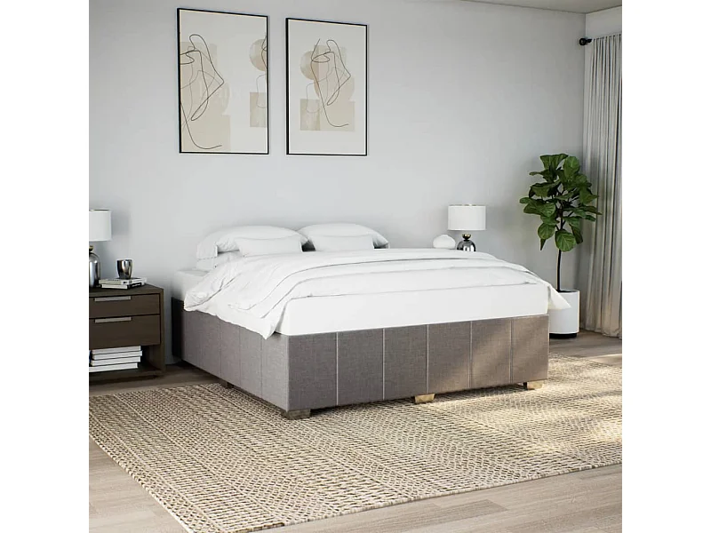 Letto per adulti | Letto matrimoniale | Giroletto senza Materasso Tortora 180x200 cm in Tessuto