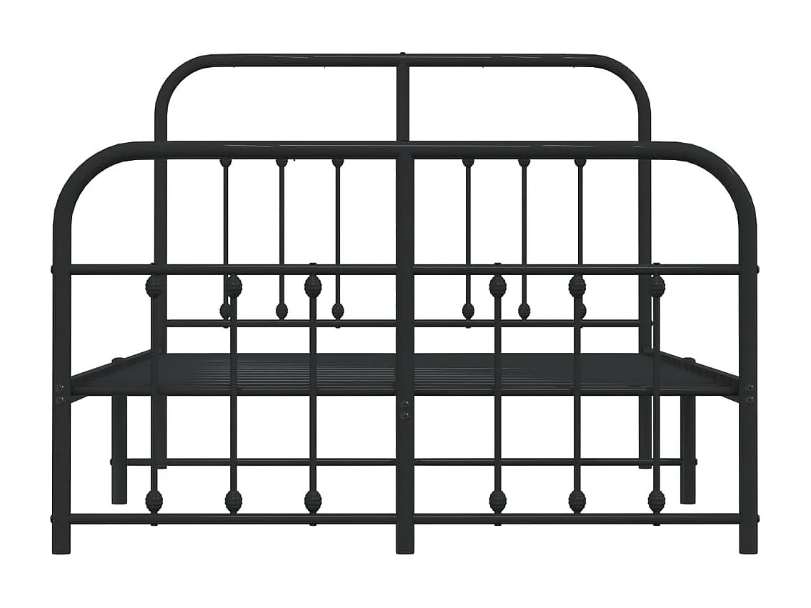 Lit simple | Lit adulte, enfant | Cadre de lit métal avec pied de lit noir 120x190cm