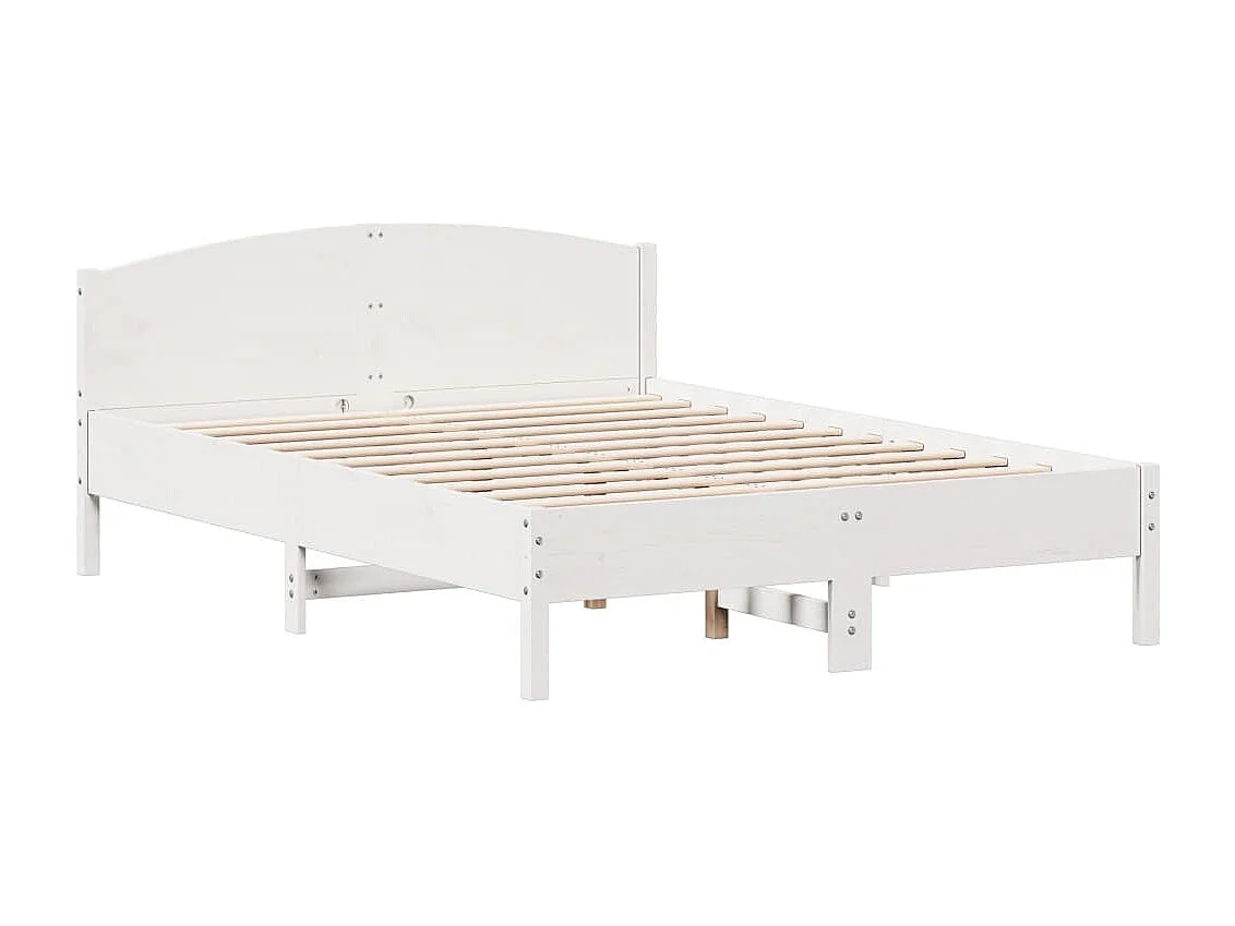 Lit simple | Lit adulte, enfant | Cadre de lit blanc 120x200 cm bois de pin massif