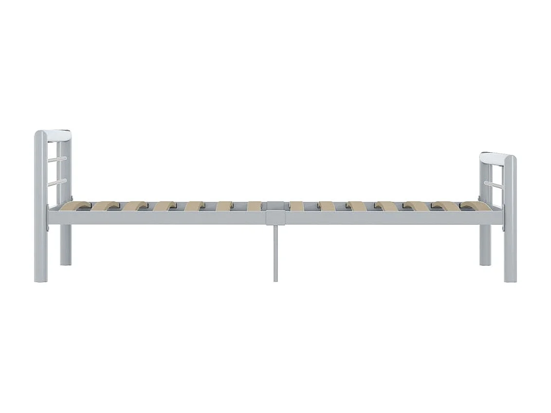 Lit simple | Lit adulte, enfant | Cadre de lit gris et blanc métal 100x200 cm