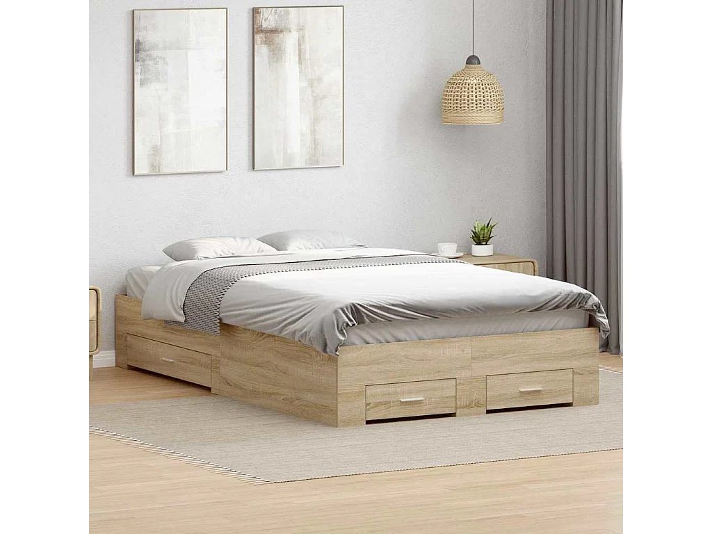 Lit simple | Lit adulte, enfant | Cadre de lit Marron 120x190 cm Bois d'ingénierie