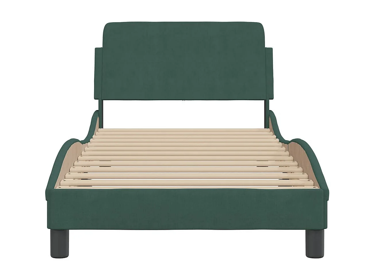 Lit simple | Lit adulte, enfant | Cadre de lit vert foncé 80x200 cm velours