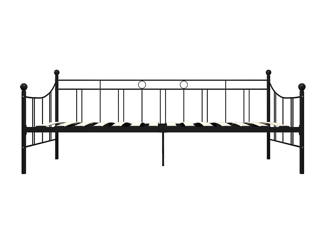 Lit simple | Lit adulte, enfant | Cadre de lit de repos noir métal 90x200 cm