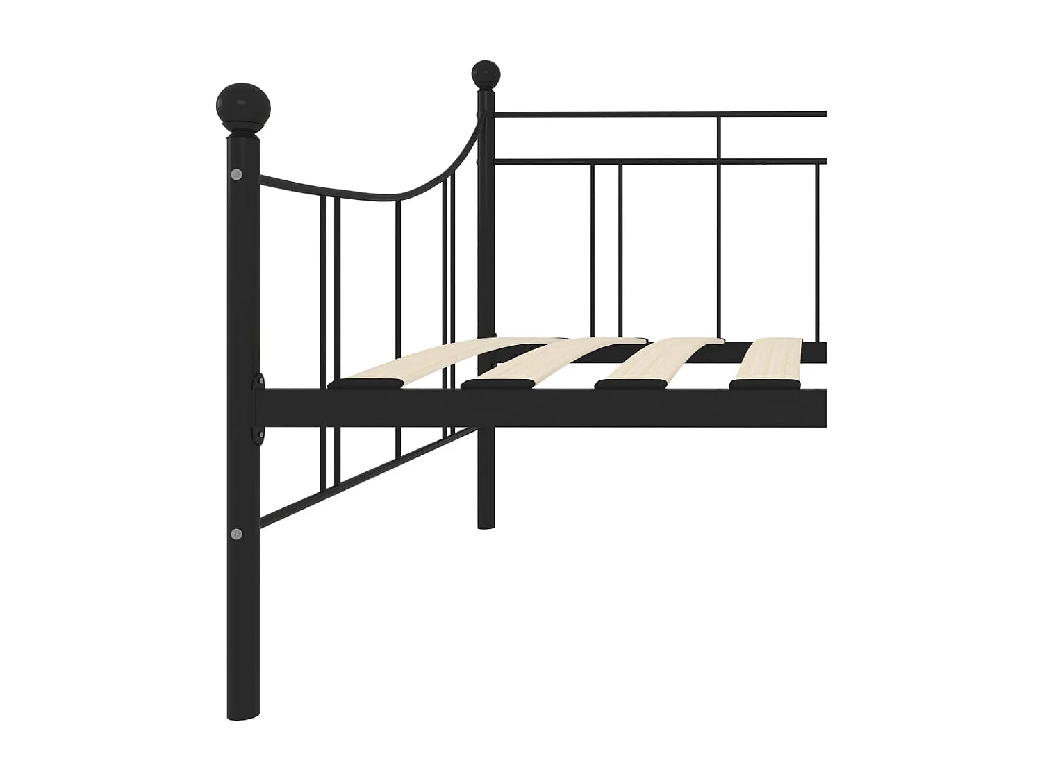 Lit simple | Lit adulte, enfant | Cadre de lit de repos noir métal 90x200 cm