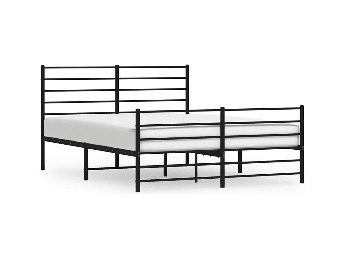 Lit double | Lit adulte | Cadre de lit métal avec pied de lit noir 140x190cm