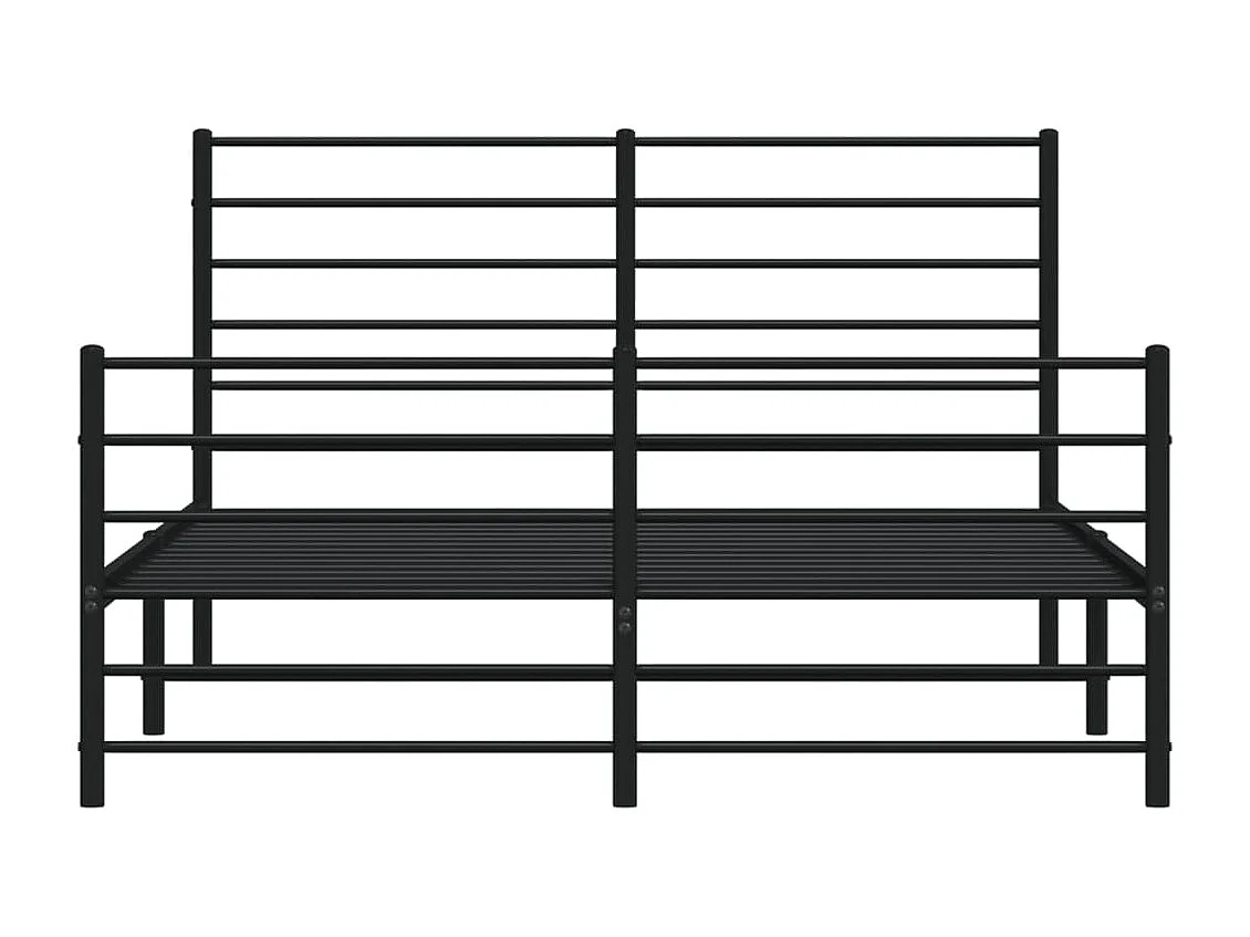 Lit double | Lit adulte | Cadre de lit métal avec pied de lit noir 140x190cm