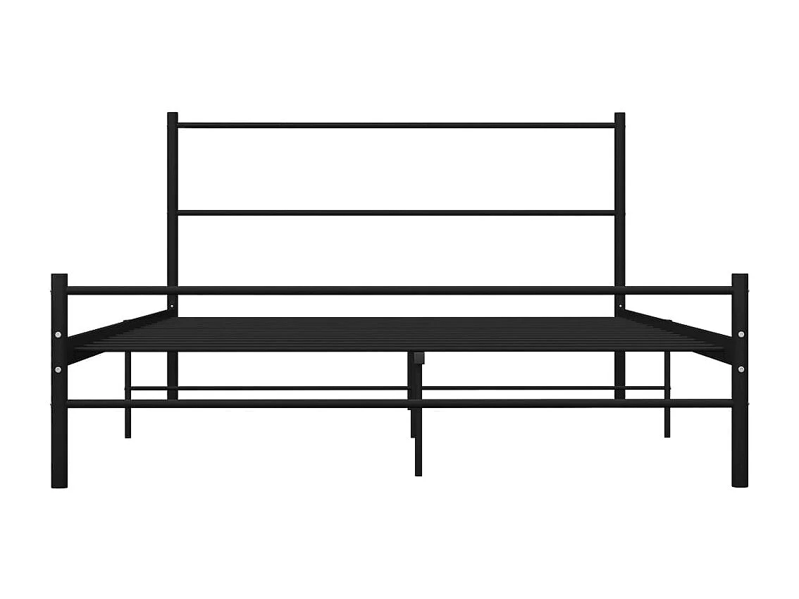 Lit double | Lit adulte | Cadre de lit avec tête de lit noir 160x200cm métal