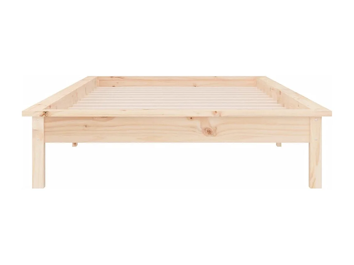 Lit simple | Lit adulte, enfant | Cadre de lit à LED 90x200 cm bois massif