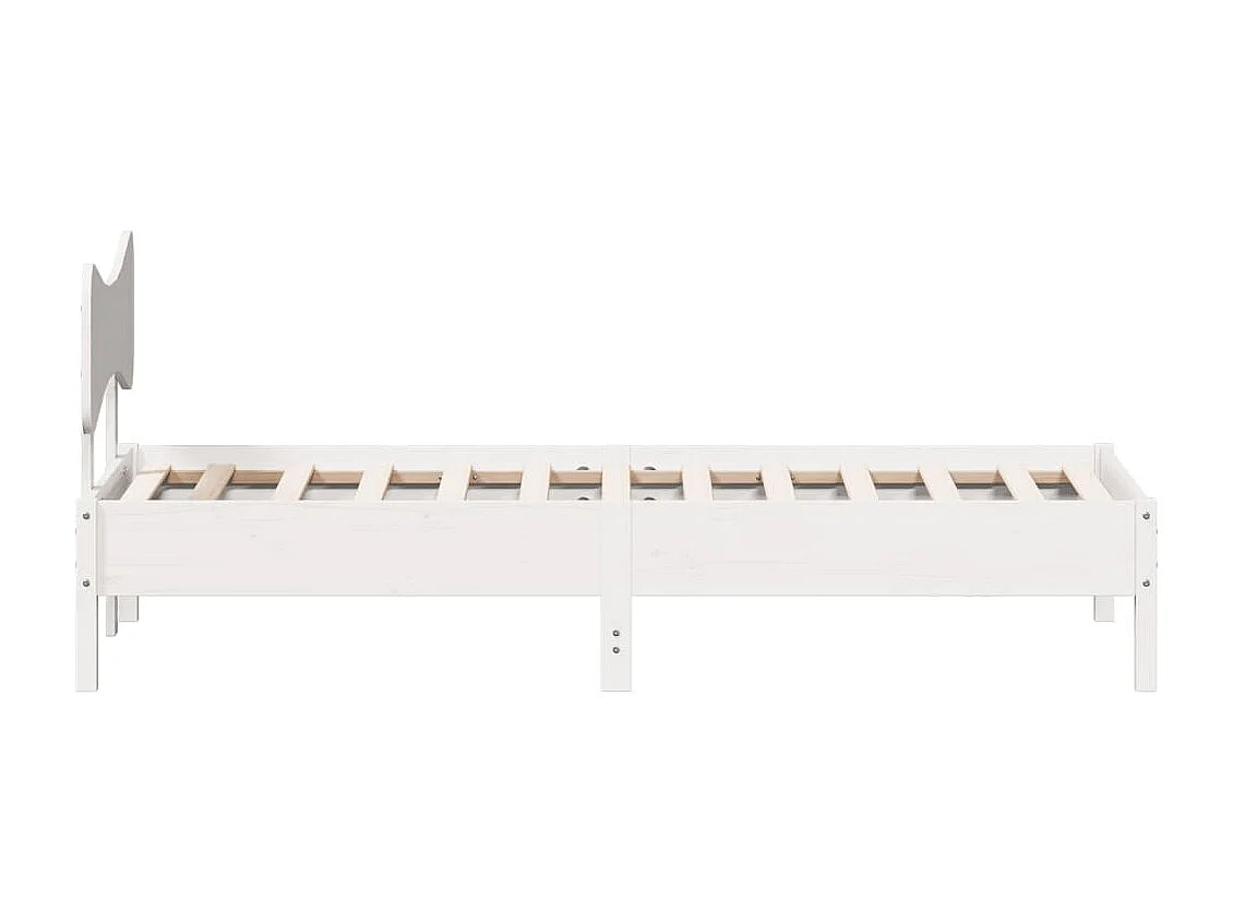 Lit simple | Lit adulte, enfant | Cadre de lit blanc 75x190 cm bois de pin massif