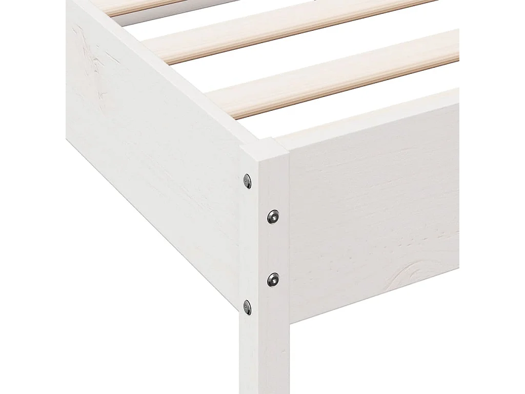 Lit simple | Lit adulte, enfant | Cadre de lit blanc 75x190 cm bois de pin massif