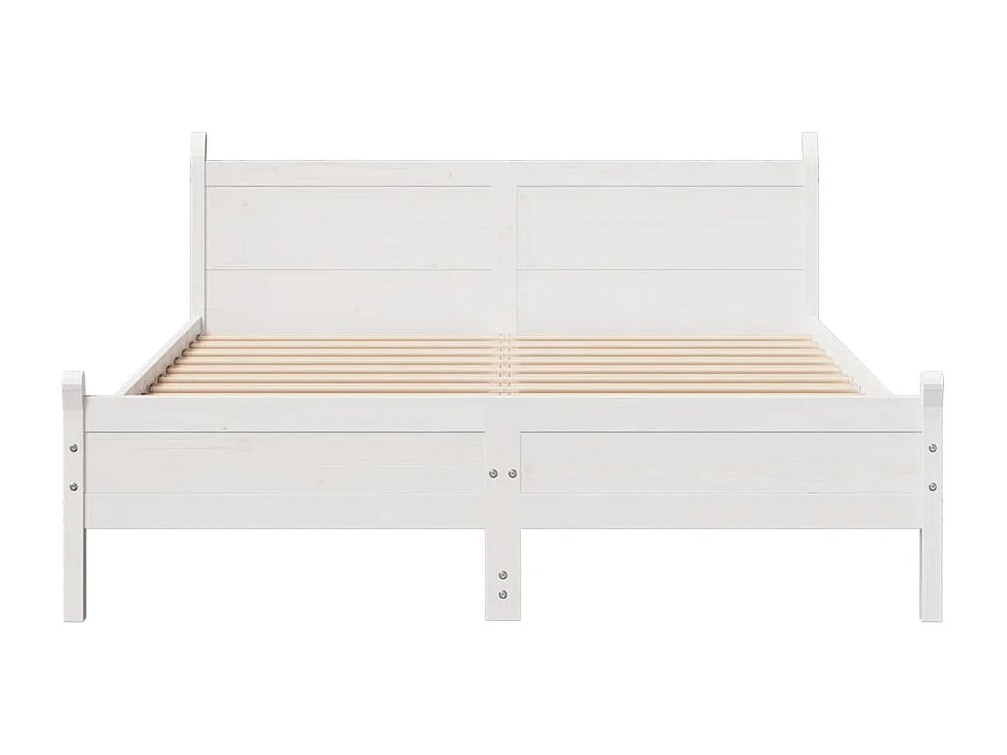 Lit double | Lit adulte | Cadre de lit blanc 150x200 cm bois de pin massif