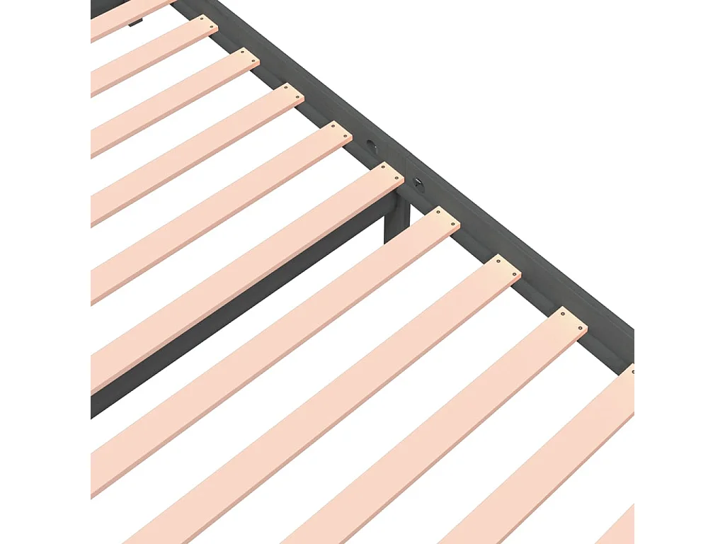 Lit double | Lit adulte | Cadre de lit gris bois massif 140x200 cm